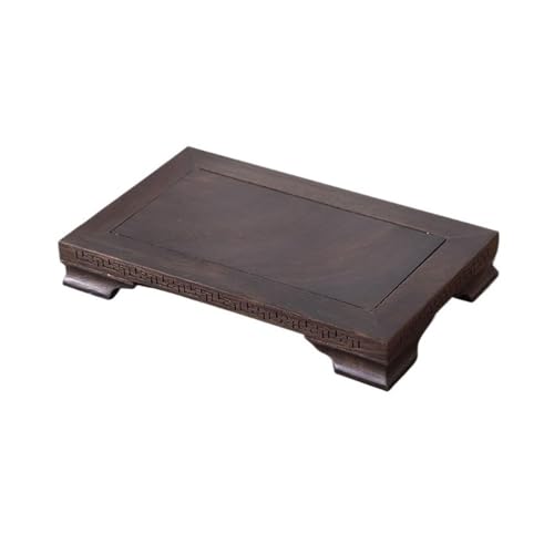 LUYOUBOZHU Vase Stand Ebony Rectangular Vase Landscape Teapot of Odd Stone Crafts Ornaments Base(Small)