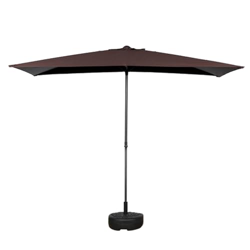 Retractable Awning,Outdoor Awnings for Patio with Adjusting Button,Freestanding Patio Sun Shade Shelter with Support Pole Stand,Patio Awning Sun Shade Shelter for Deck, Garden,Porch (Color : Dark bro