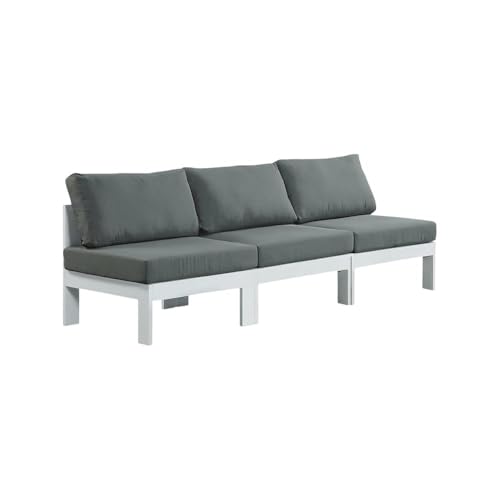 Outdoor Escape Gray Fabric Outdoor Patio Modular Sofa with Contemporary Style, All-Weather Upholstery, Seat Width 86.25 Inches, 1-Piece Set