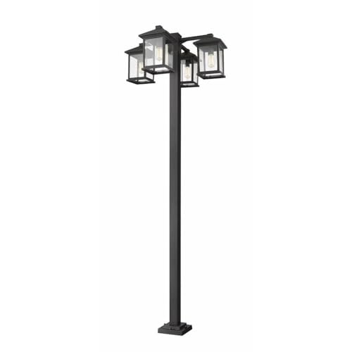 Z-Lite 4 Light Outdoor Post Mounted Fixture Black