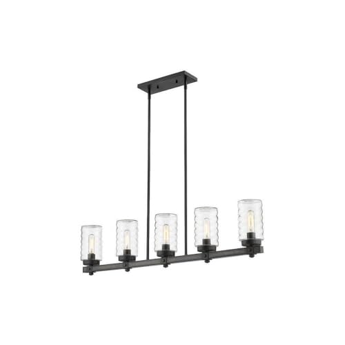 Bailey Street Home 5 Light Outdoor Linear Pendant in Outdoor Style-10 inches Tall and 4.5 inches Wide-Ashen Barnboard Finish 372-Bel-4652402