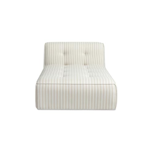 Moe's Home Collection Sunseeker Outdoor Chaise, Long Low Lounge Profile, Acrylic Upholstery, Quick-Dry Foam, Aluminum Frame, Brown Stripe