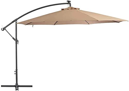 FAFACAI Sun Shade Outdoor Umbrella Outdoor Waterproof Parasol with Crank and Tilt Function, 350C Cantilever Parasol ()