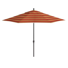 OROTLECT 11' Bronze Patio Umbrella With Auto Tilt And Crank Lift In Astoria Sunset Sunbrella