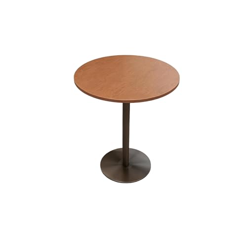 JOSOGO Wood Top Bistro Table, Round/Square with Metal Pedestal Base, Sturdy Space-Saving, Multipurpose Table for Kitchen, Cafe, Balcony Home(F,50cm)