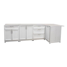 Blue Sky Outdoor Living White Shaker 4-Piece Outdoor Kitchen Combo Set 6 – Modular Weather-Resistant Storage Cabinets
