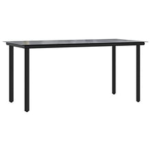 AJSEOYBS Outdoor Patio Set,Outdoor Garden Furniture,7 Piece Patio Dining Set Dark Gray Poly Rattan,for Deck, Patio, Garden, Poolside, Backyard