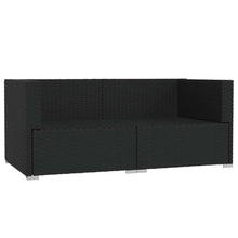 LPERTGFHU Patio Loveseat 2-Seater Sofa with Cushions, Modular PE Rattan Outdoor Bench for Garden, Backyard, and Balcony, Black