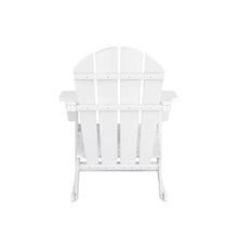 WO WESTIN OUTDOOR HDPE Laguna Outdoor Rocking Poly Adirondack Chair with Side Table 3-Piece Set, White