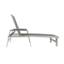 Hassyee All Weather Outdoor Chaise Lounge w/Aluminum Frame for Poolside, Sunbathing Lounger w/Mesh Seating for Balcony, Patio Reclining Sunbed w/Adjustable Backrest for Porch (Grey-Set of 2)
