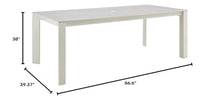 Armen Living Breeze 86 in. Powder Coated Metal Rectangle Outdoor Dining Table with Sintered Stone Table Top