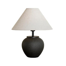 WOAITIANTIAN Desk Lamps Farmhouse Table Lamp 18.8" Black Ceramic Rustic Nightstand for Bedroom Living Room(Black)
