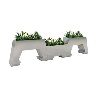Customized stainless steel tree pot flower box flower pot rectangular flower trough sales department flower pot guardrail flower bed commercial street planting box (4 Stainless Steel D (180x30x60))