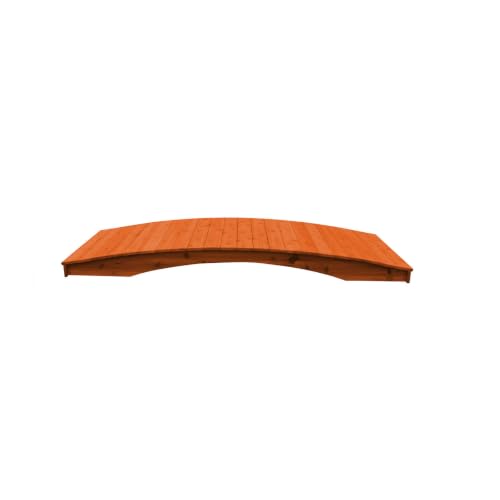 Keystone Amish Co. Cedar Plank Garden Bridge, 4' x 12', Redwood Stain