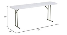 10 Pack! 18" x 72" Granite White Heavy-Duty Blow Molded Plastic Folding Table. Folding Desk Bar Table Coffee Table Folding Camping Table Outdoor Bar Portable Table Foldable Table Bistro Table