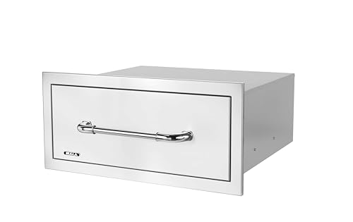 Bull Outdoor Products Premium Components for Outdoor Kitchen BBQ Island Large Single Drawer with Reveal