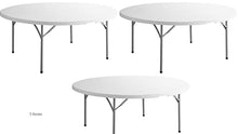 Pack 3 6-ft / 180 Cm White Folding Round Table Granite Outdoor Table 6 Ft Banquet Table Plastic Round Folding Table Banquet Round Table Outdoor Granite Table Large Plastic Table Folding Tables 72