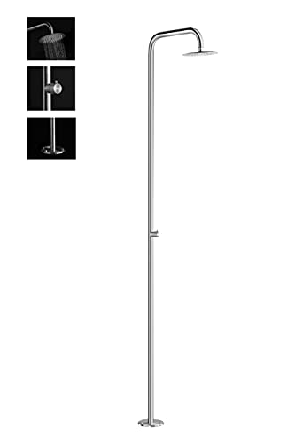 Wayime 87" Separable&Composable Free-standing Brushed Stainless Steel 304 Rainfall Outdoor Shower with DOE Certificate