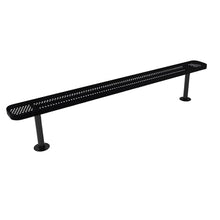 COATEDOUTDOORFURNITURE Bench, Black, Punched, 8Ft, No Back, Surface