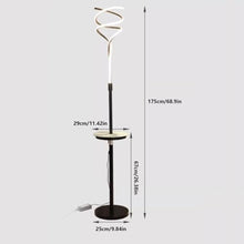 ZHONGCHENGWU Floor Lamp Modern Floor Lamp with Table, USB Port Standing Reading Lamp, Living Room Floor Lamp for Living Rooms, Bedrooms, Office(Black)