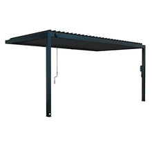 Backyard Discovery Evanston 18'x10' Galvanized Steel Wall-Mounted Louvered Pergola Kit with Adjustable Roof, Shade, Rain Protection, High-Wind Rating, PowerPort, Gutter System for Outdoor Patio, Deck