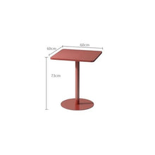 KDFHKHS Green Outdoor Square Coffee Table 60x60x73cm Iron Side Table for Patio Garden Cafe Assembly Easy(Green)