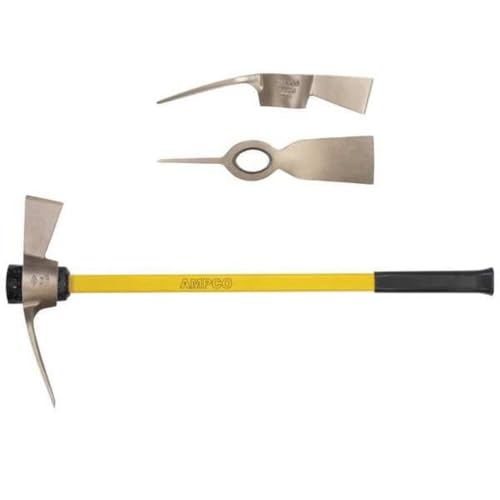 Ampco Safety Tools M-55FG Mattock, Non-Sparking, Non-Magnetic, Corrosion Resistant, 3" x 3-7/8" Blade, 36" OAL