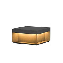 Outdoor Wall Lights Black Square Column Caps Lamp Modern Outdoor Post Cap Light LED Outside Waterproof Pillar Lamps Stainless Steel Gate Deck Stigma Lantern Fence Gate Porch Lawn Path Lamps Waterproof