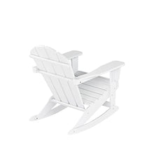 WO WESTIN OUTDOOR HDPE Laguna Outdoor Rocking Poly Adirondack Chair with Side Table 3-Piece Set, White