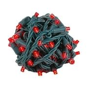 Novelty Lights 24-Pack, 25 Feet 50 LED Red Christmas Mini Light String on Green Wire, 5mm Wide Angle Bulbs, Connectable, Indoor/Outdoor Decor, UL Listed