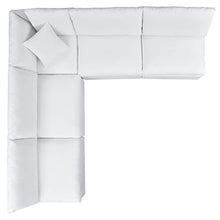 Modway Commix Sunbrella Outdoor Patio Sectional Sofa, 5 Piece Armless L Shape, White