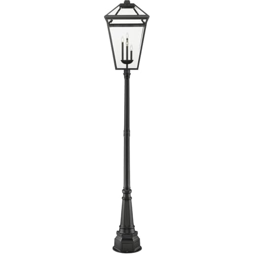 Z-Lite 579PHXLXR-564P-BK Talbot Outdoor Post, 4-Light 240 Total Watts, Black