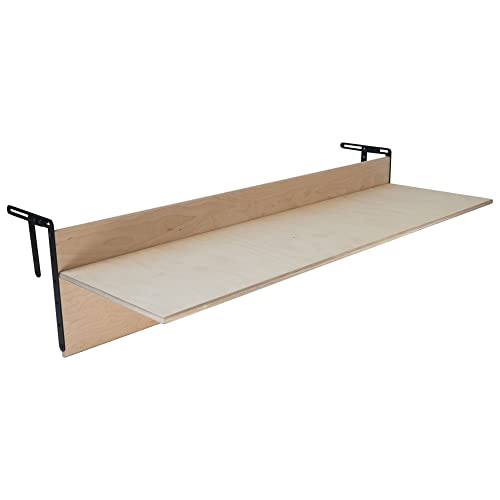 Balcony Bar Table for Railings, Outdoor Folding Deck Rail Table for Patio, Balcony Hanging Desk for Many Railings Compatible, Wooden Bar Serving Table for Porch (Natural, XL: 47.3 x 11.8 inches)
