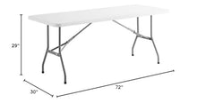 PRO&Family 10 Pack! 30" x 72" White Plastic Folding Table. Folding Desk Bar Table Coffee Table Folding Camping Table Outdoor Bar Portable Table Foldable Table Bistro Table