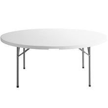 Pack 2 72 Inches / 180 Cm Heavy Duty Round Table White Round Folding Table Round Plastic Table Round Tables For Parties Folding Tables 72 Banquet Folding Table Outdoor Granite Table Fold Up Table
