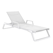 Compamia Tropic Arm Sling Chaise Lounge White Frame White Sling