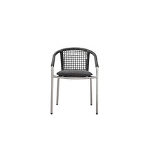 Benzara Phil 21 Inch 6 Piece Dining Chair Set, Slate Gray Woven Rope, Stackable