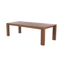 Outdoor Escape Brown Outdoor Dining Table with Aluminum Frame in Teak Wood Look, Contemporary Style, 108W X 40D X 30H, Weather-Resistant Finish