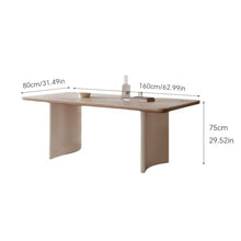 HEAIQI Coffee Table Travertine Rock Dining Table Solid Wood Office Art Desk Negotiation Restaurant