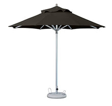 HomeRoots 10' Black Polyester Round Market Patio Umbrella Black