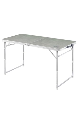 SODEF Portable Folding Picnic Table, 3 Height Adjustable Aluminum Camping Table with MDF Top, Easy Carry for Outdoor, Garden, BBQ - 47.2 x 23.6 inches - Fabric Pattern