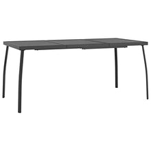 Heofavd Modern Garden Dining Set Anthracite Steel 7-Piece Patio Furniture Set with Foldable Reclining Chairs 65"x31.5" Outdoor Dining Table for Backyard Balcony and Terrace
