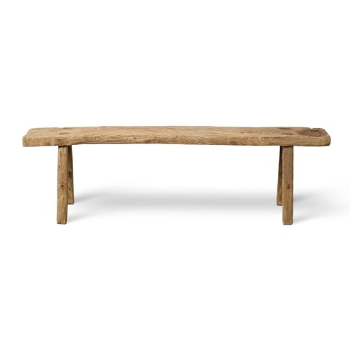 Artissance 20" H Vintage Noodle Bench 5-5.5ft Long Weathered Natural (Size and Finish Vary)