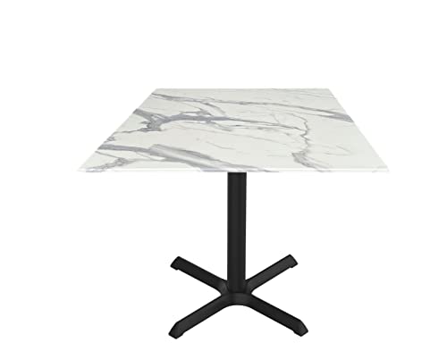 HBS 30" Tall OD211 Indoor/Outdoor All-Season Table with 36" x 36" Square White Marble Top