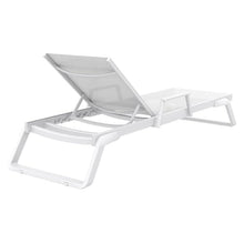 Compamia Tropic Arm Sling Chaise Lounge White Frame White Sling