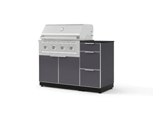 NewAge Products Classic Series 4PC Aluminum Slate Gray Modular Outdoor Kitchen Grill Island with 36" Performance Grill NG - 24"D x 52"W x 47.5"H