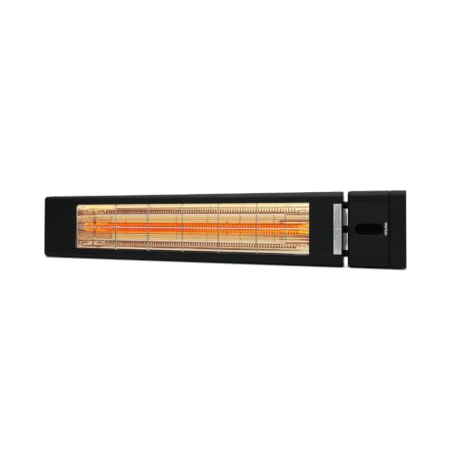 Stelpro Vivio Infrared Patio Heater, Outdoor & Indoor Use, IP65 Water-Resistant, Remote Control, Carbon Filament Lamp, Durable Aluminum Build, Black Finish (3000W)