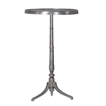 Benzara 41 Inch Plant Stand Table, Round Top, Turned Base, Modern Silver Aluminium