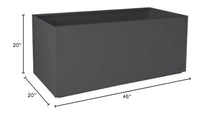 Nice Rectangular Charcoal Grey Aluminum Planter - 20"X46"X20"