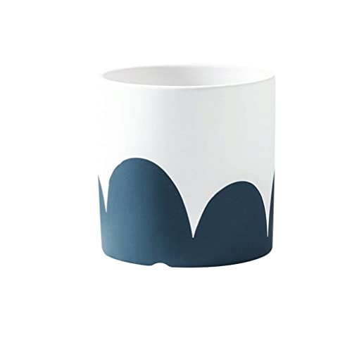 BBYYDS Colorful Ceramic Flowerpot Succulent Planter Green Plants Cylindrical Shape Flower Pot with Hole Tray